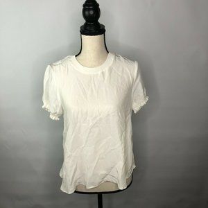 Cinq A Sept Womens Ivory Silk Blouse Top Size S